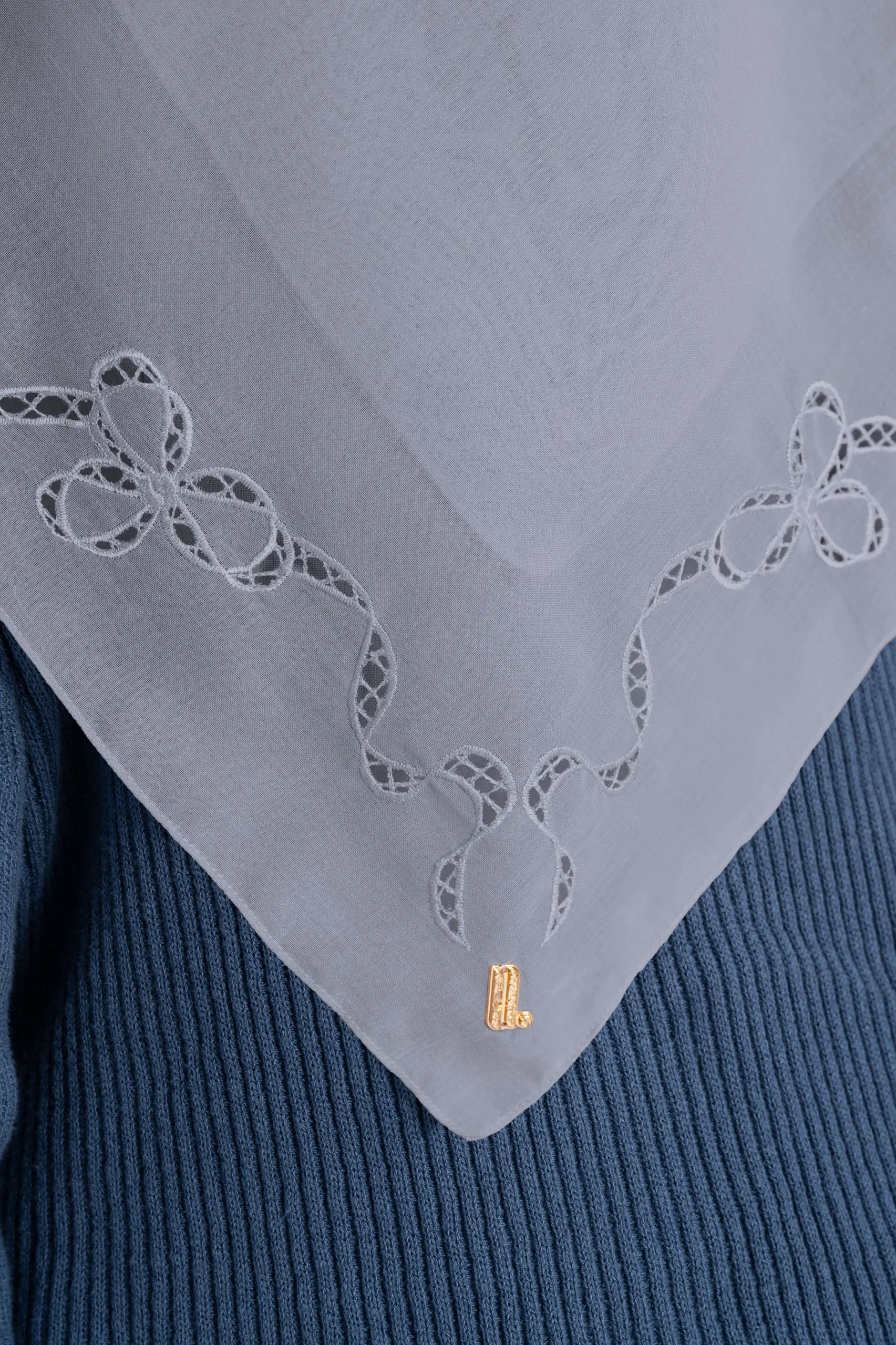 LACELLE RIBBON SCARF ASH