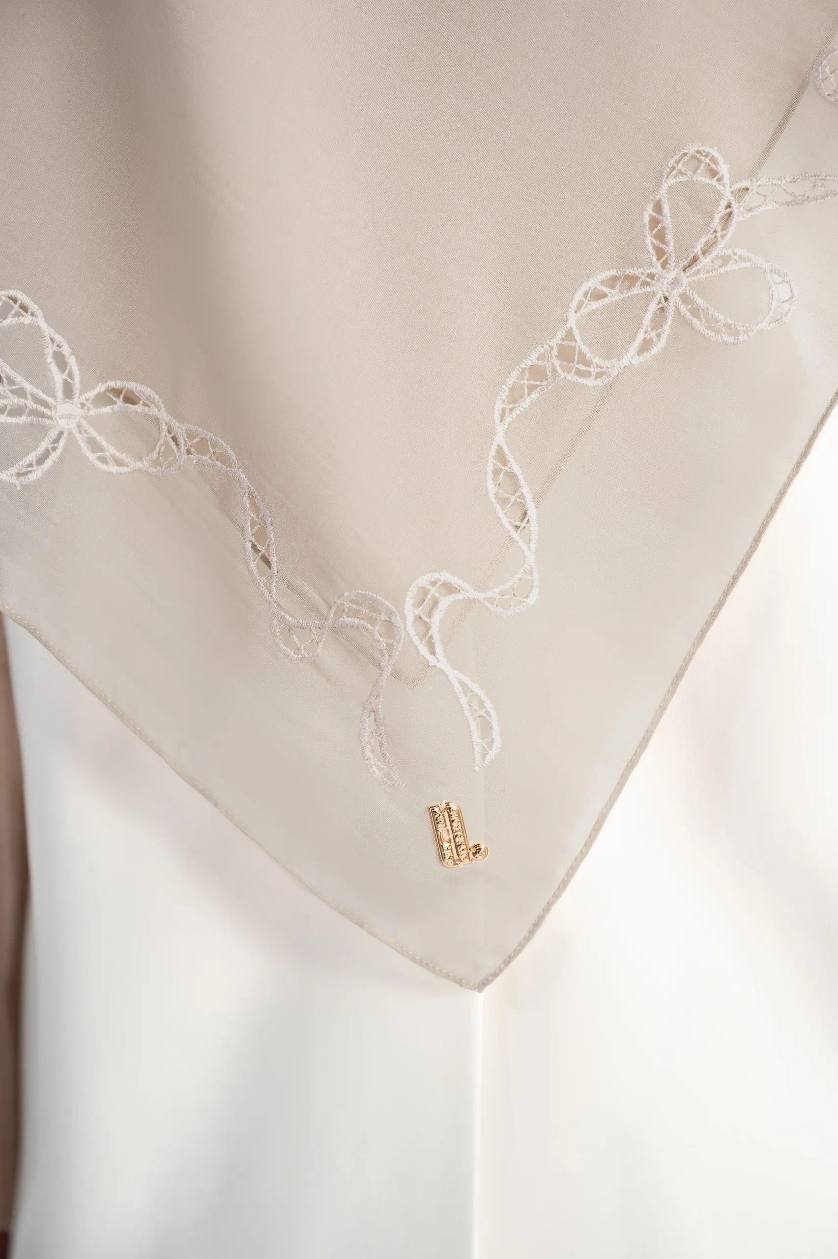 LACELLE RIBBON SCARF OAT