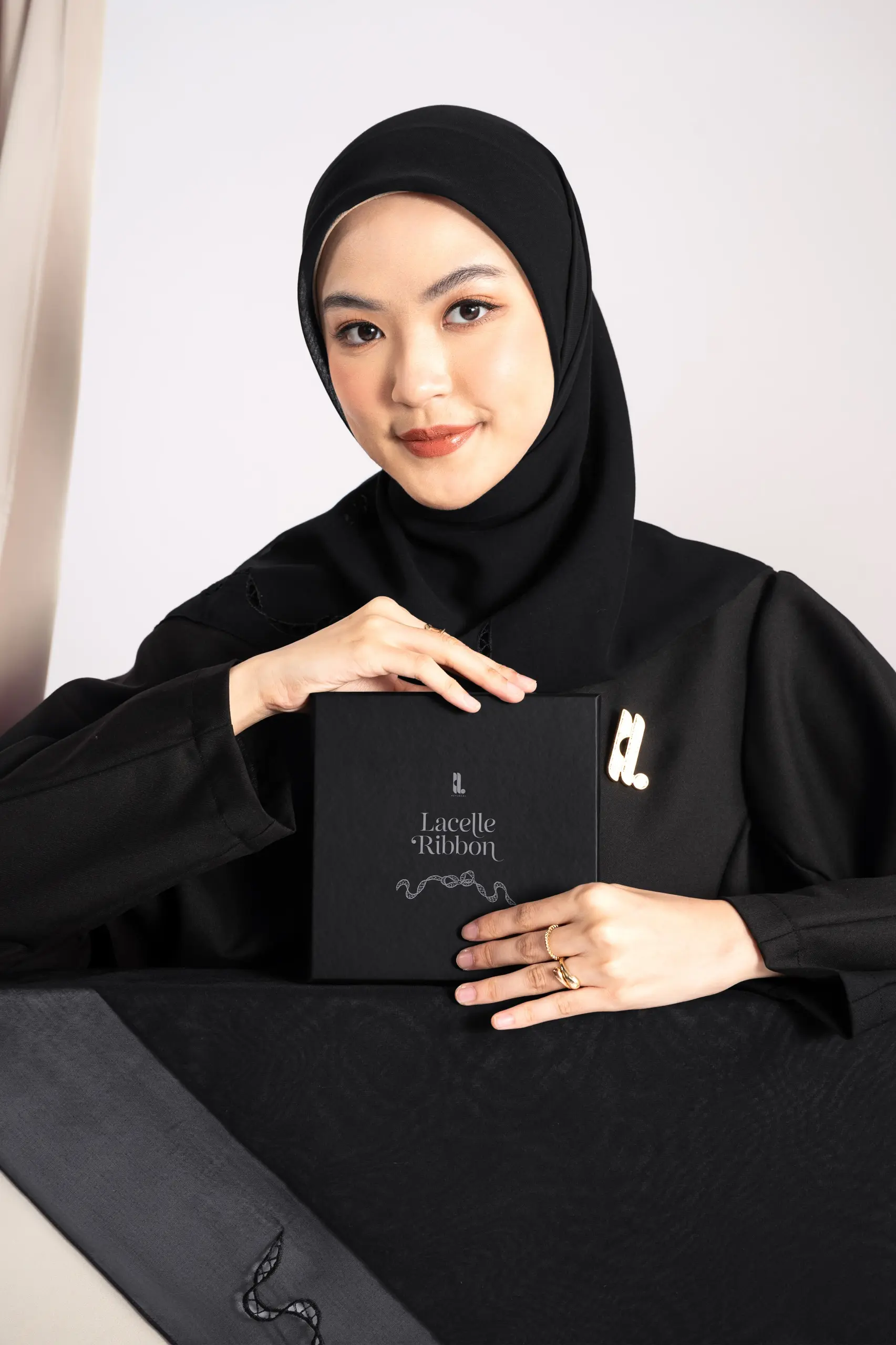 LACELLE RIBBON SCARF NOIR