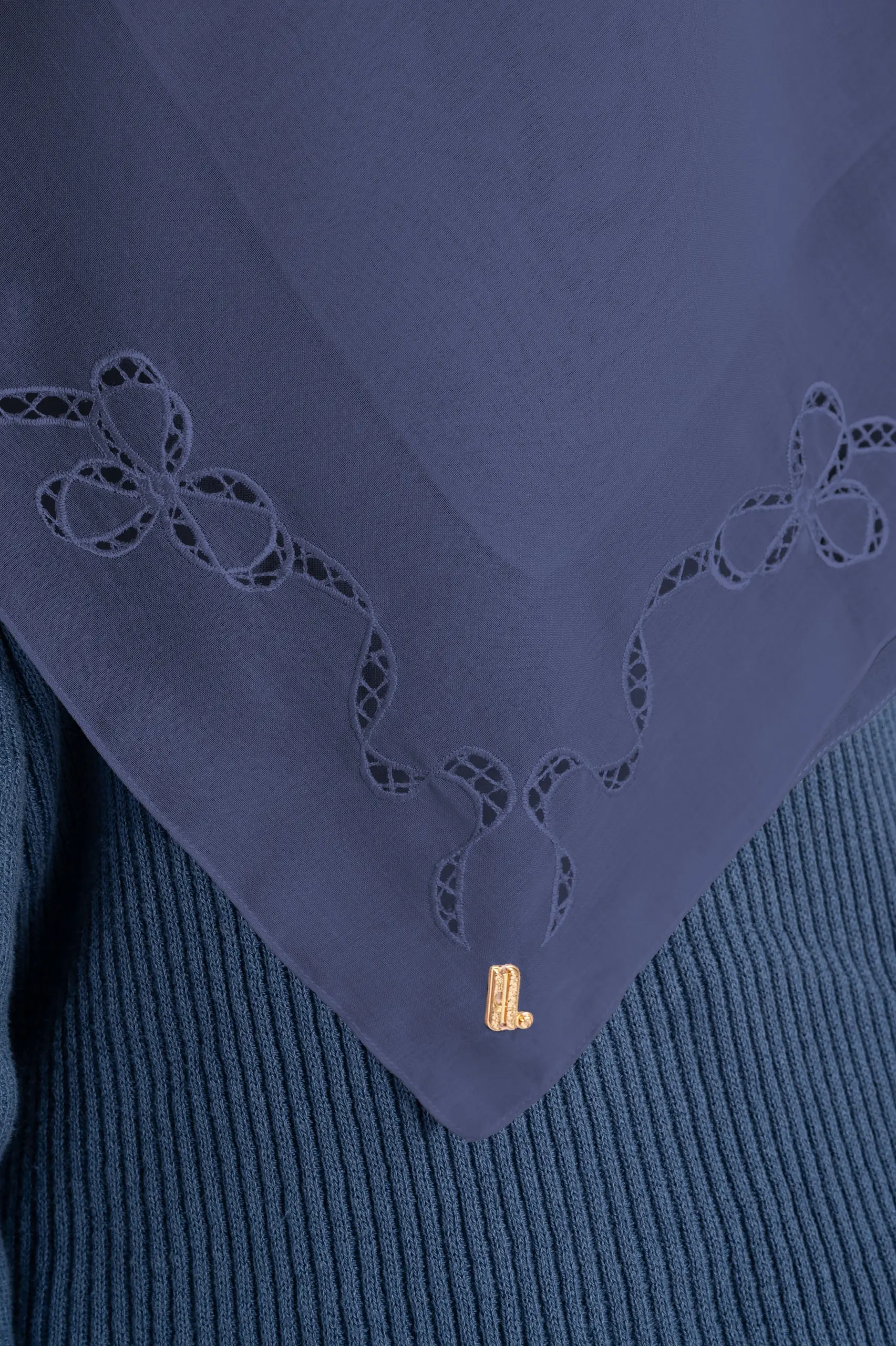LACELLE RIBBON SCARF SAPHIRE
