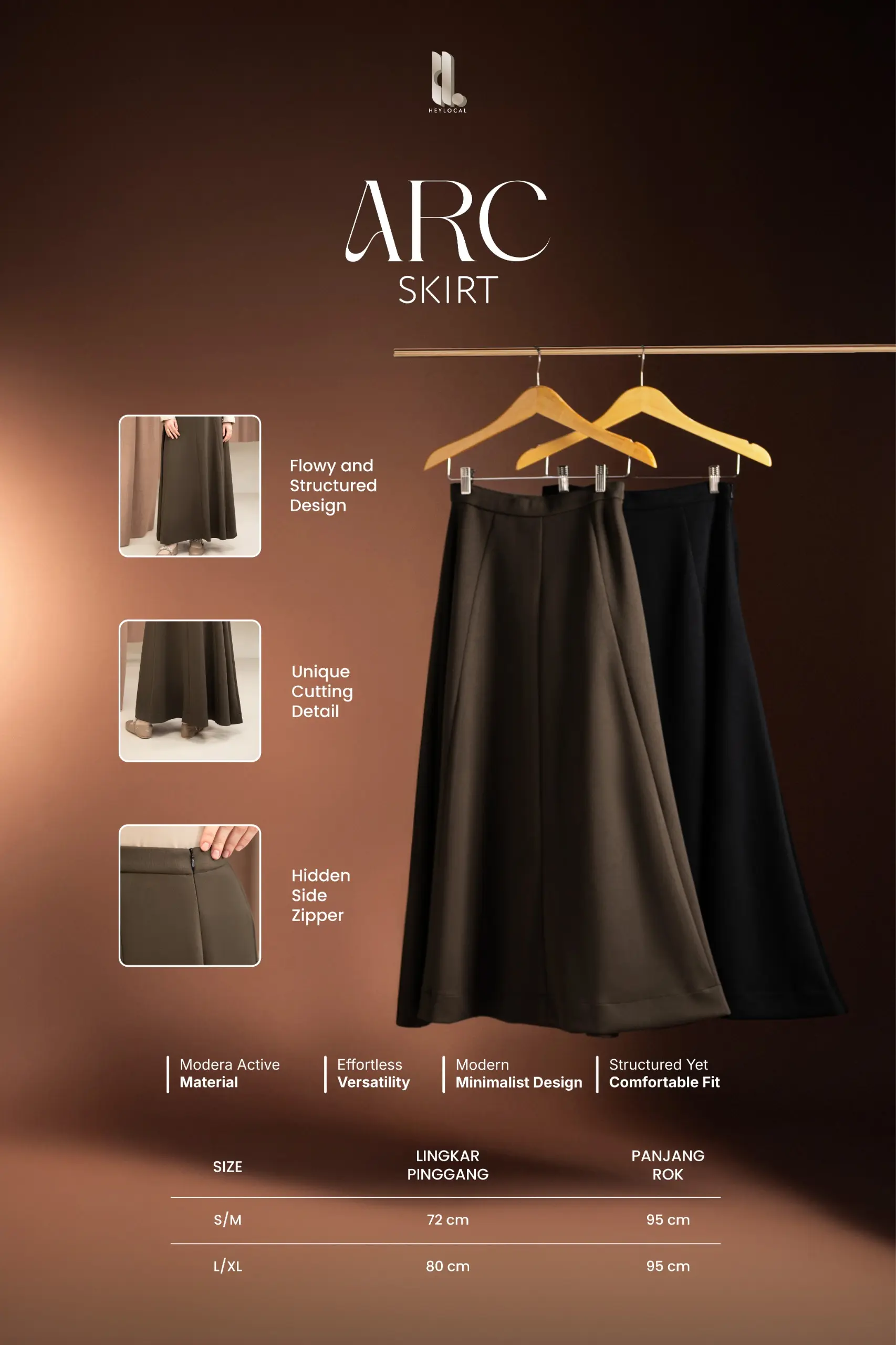 ARC SKIRT TAUPE