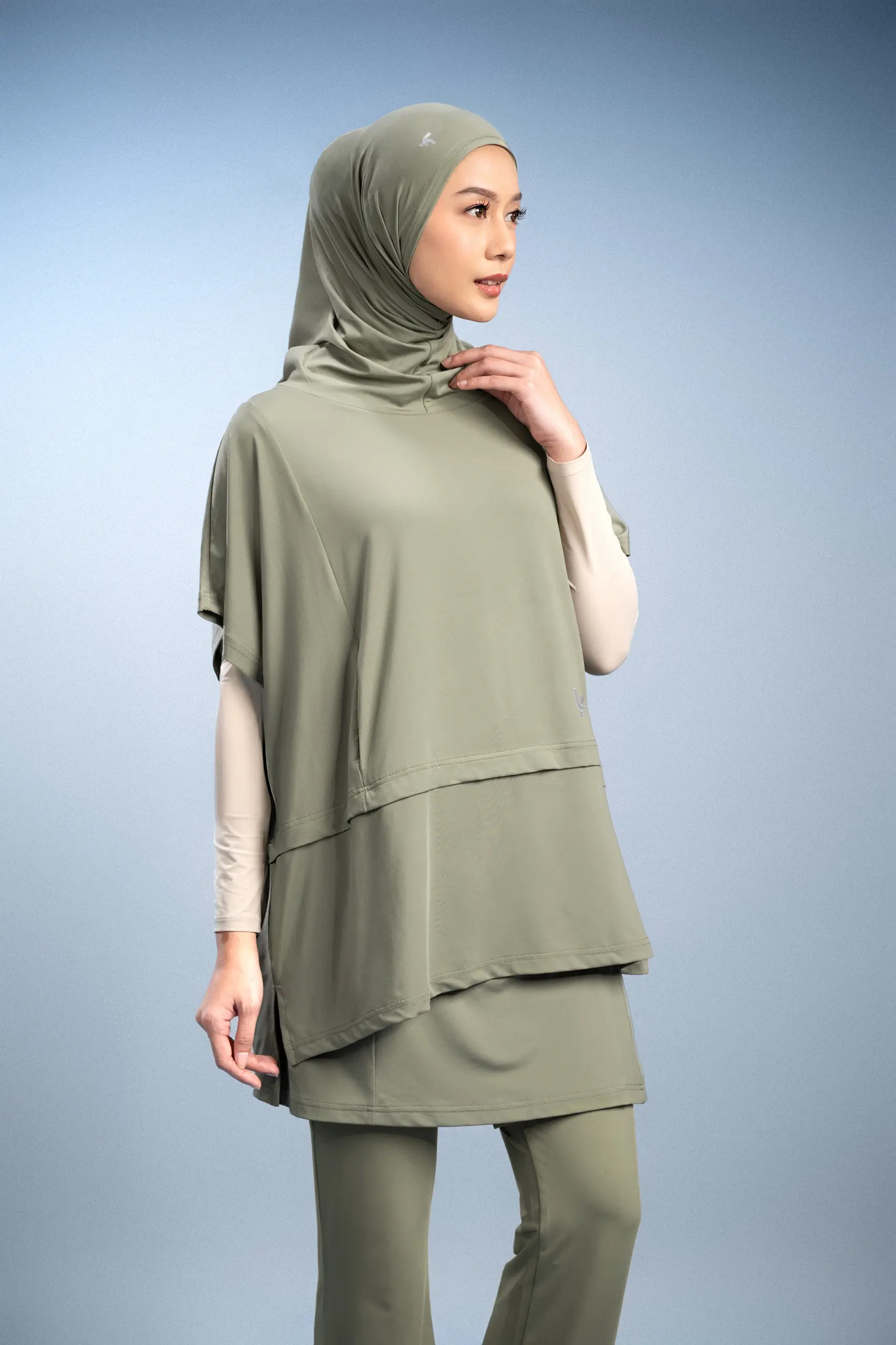 LADY FIT STRIVE HIJAB VEST MOSS