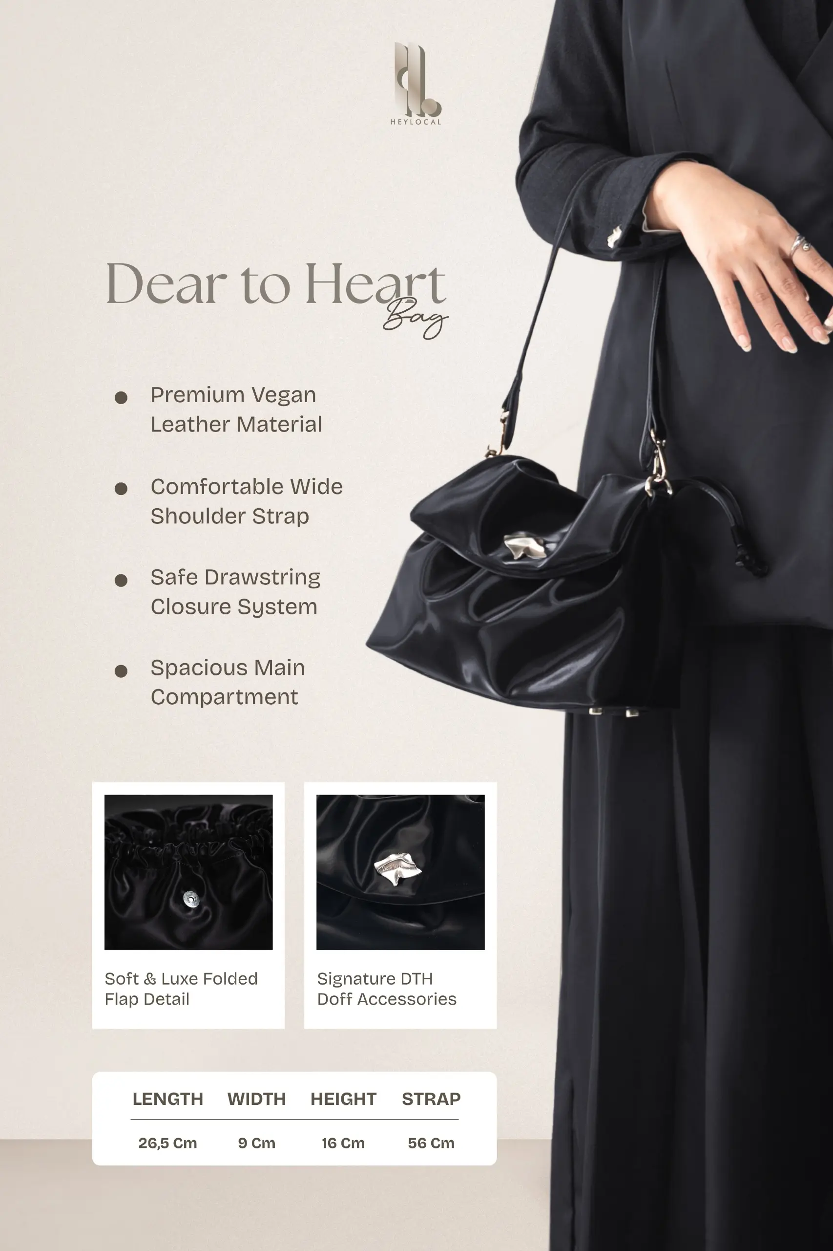 DEAR TO HEART BAG BRUNETTE