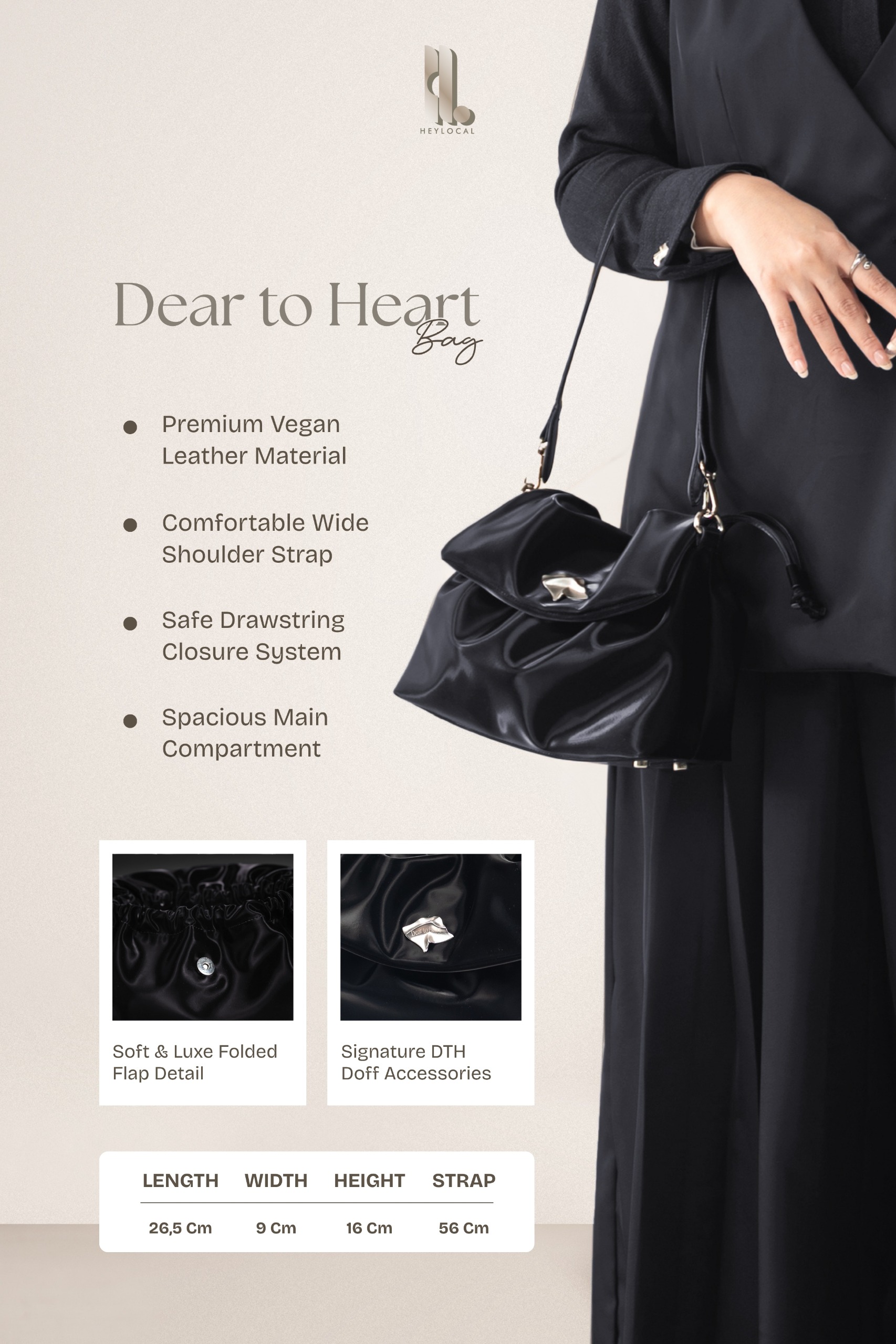 DEAR TO HEART BAG IVORY