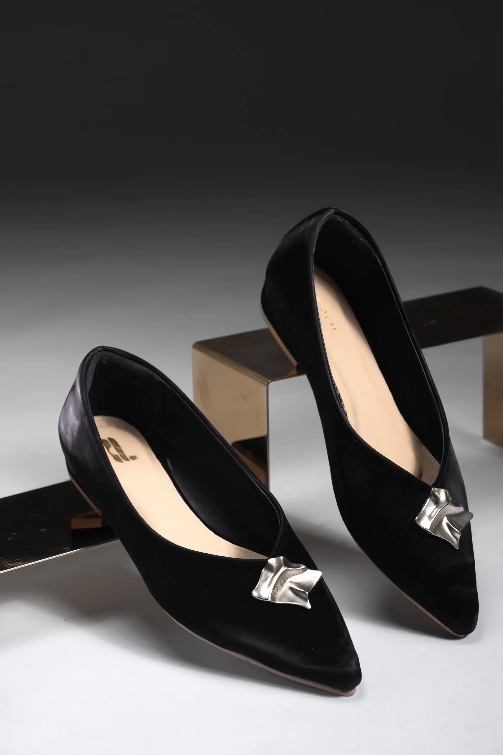 DEAR TO HEART FLAT SHOES BLACK