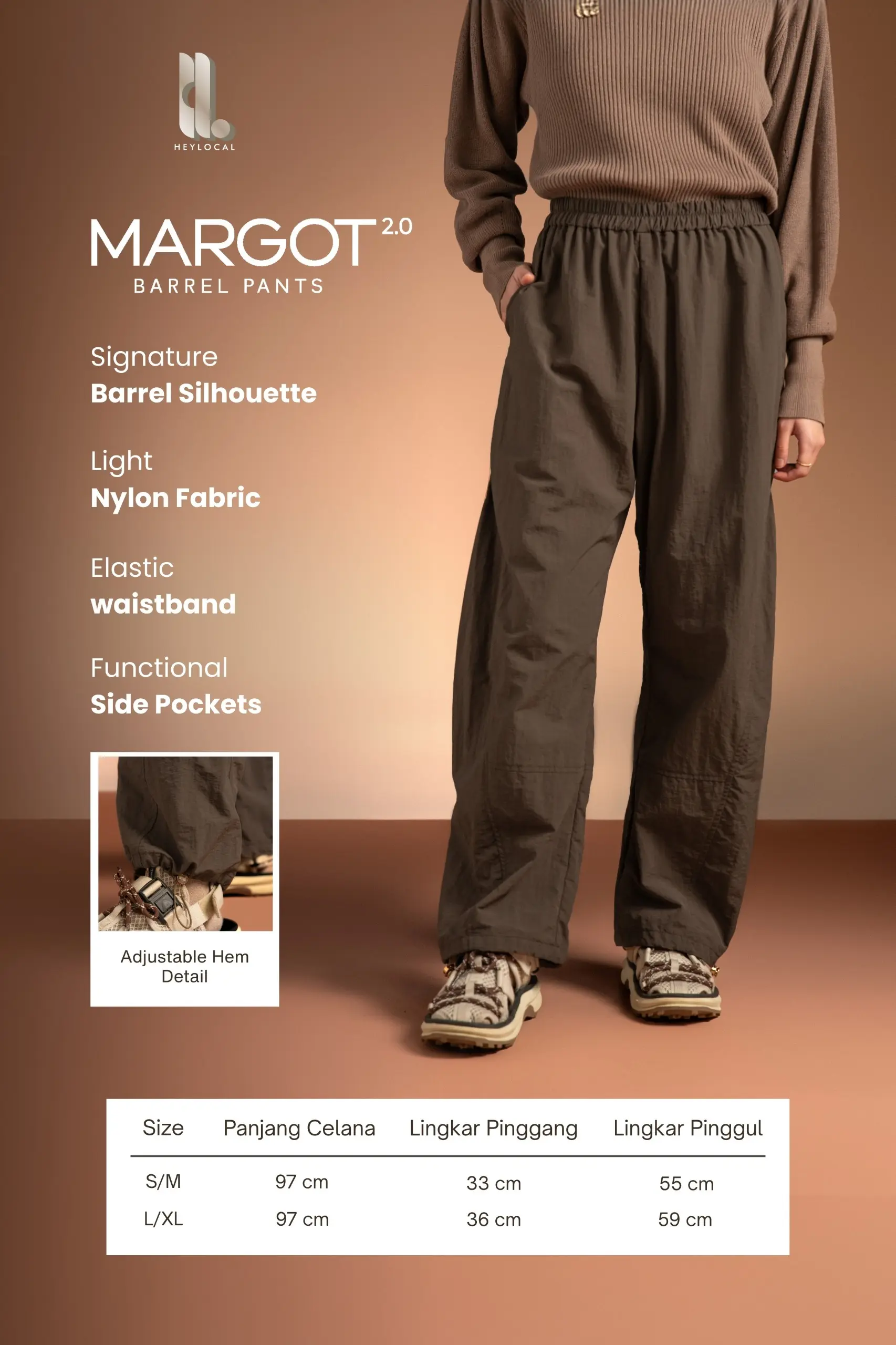 MARGOT 2.0 BARREL PANTS COFFEE