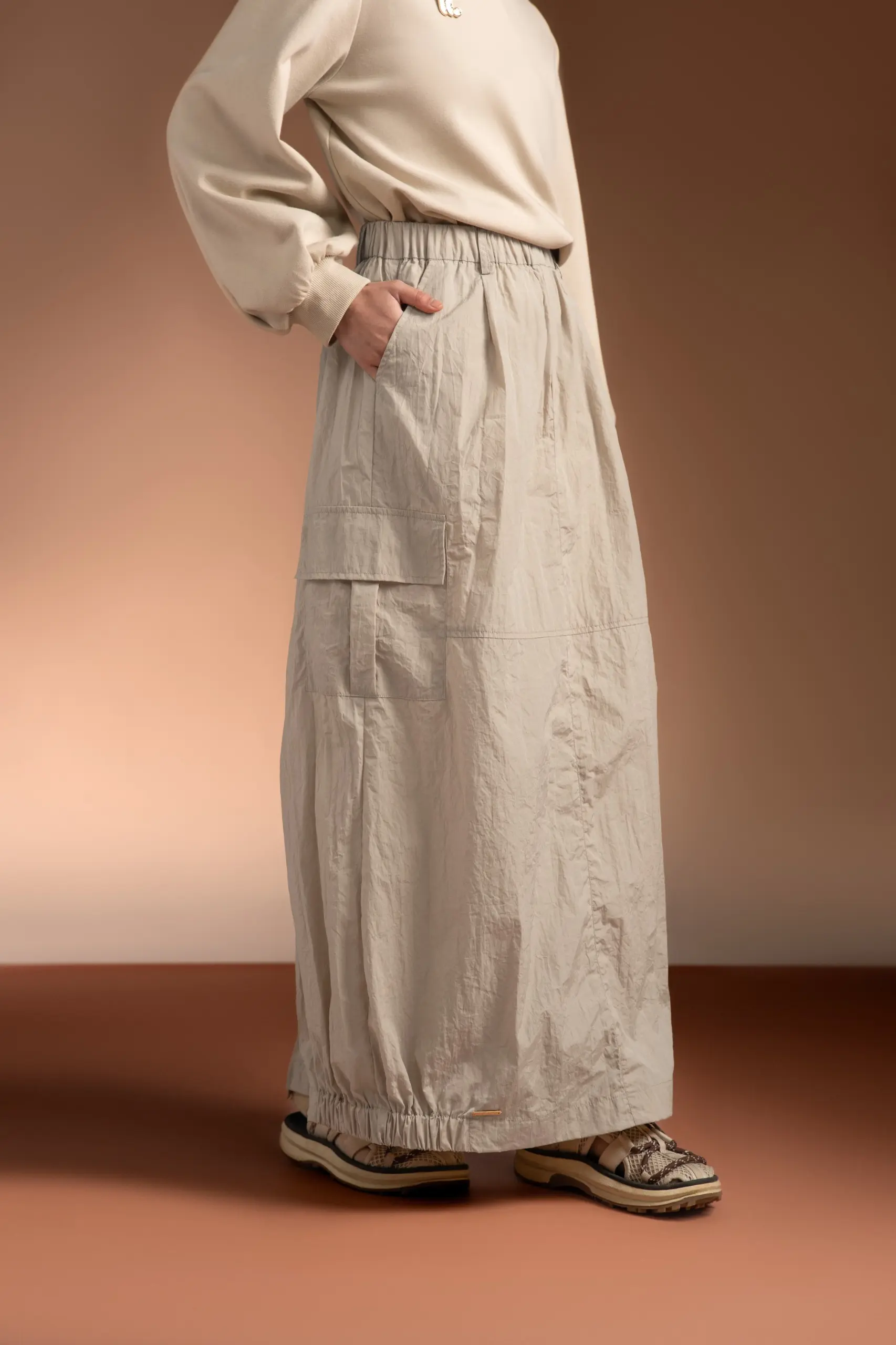 MARGOT 2.0 LONG CARGO SKIRT CREME