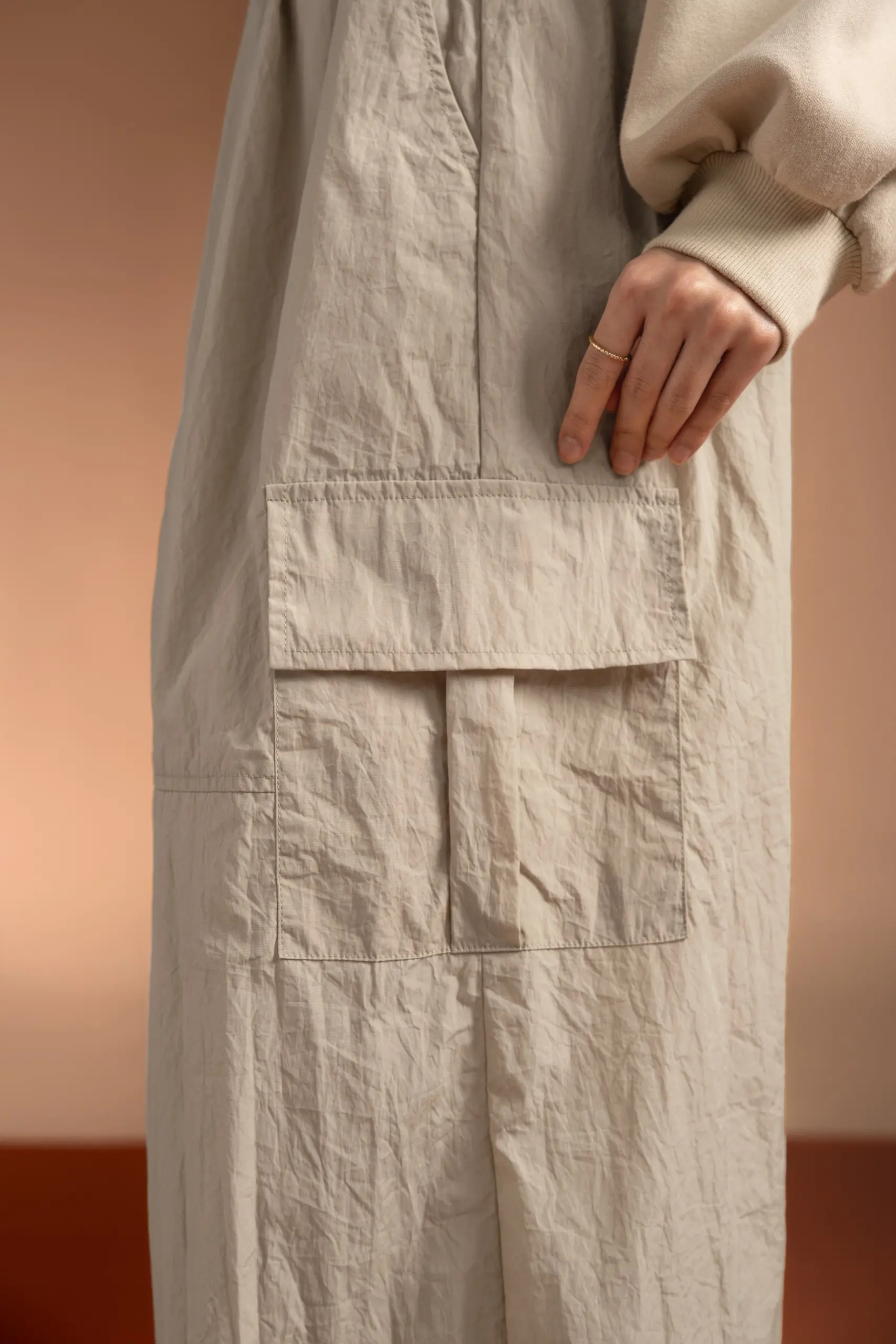 MARGOT 2.0 LONG CARGO SKIRT CREME