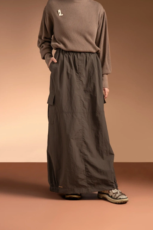 Image of MARGOT 2.0 LONG CARGO SKIRT COFFEE