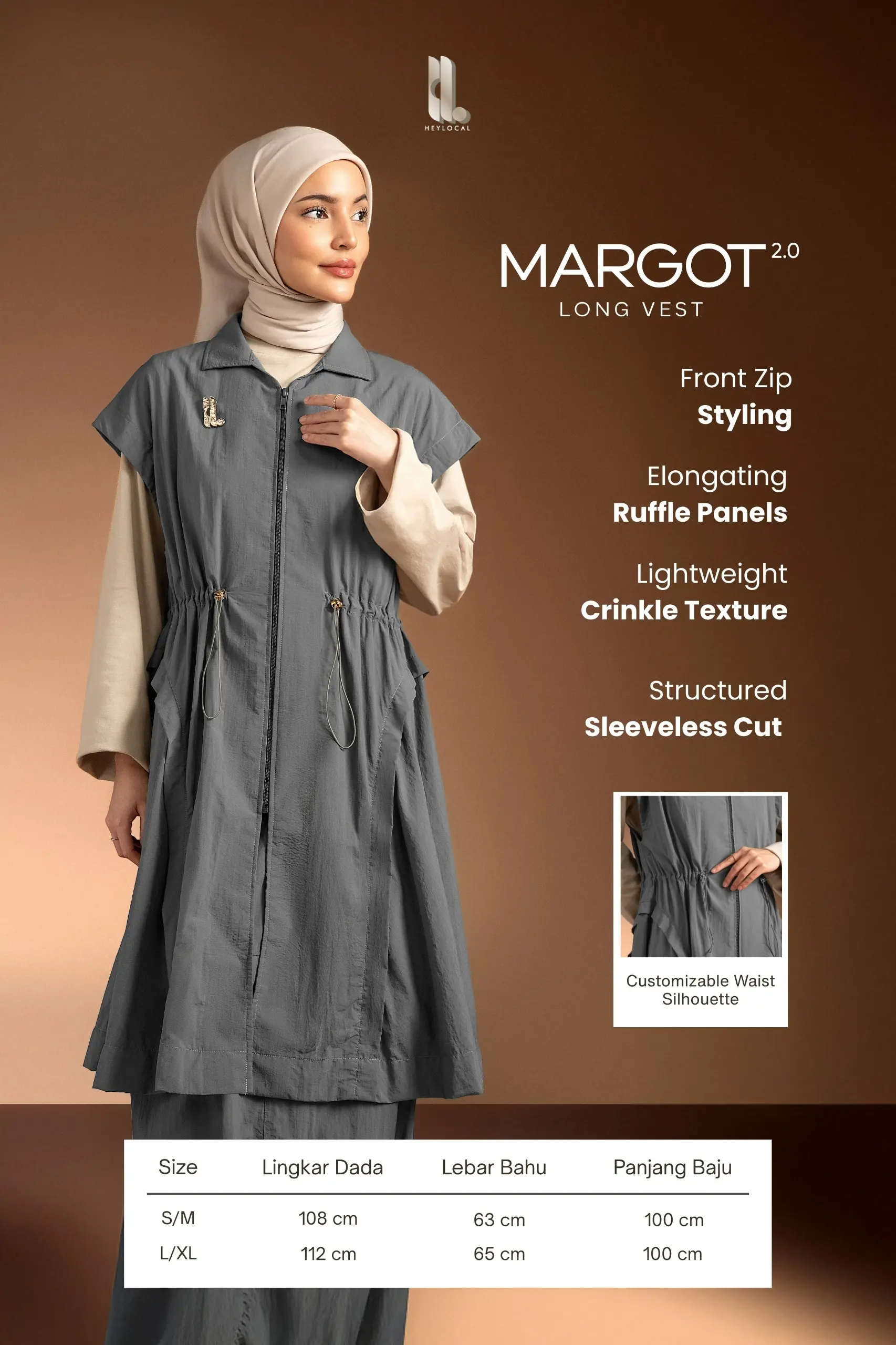 MARGOT 2.0 LONG VEST ONYX