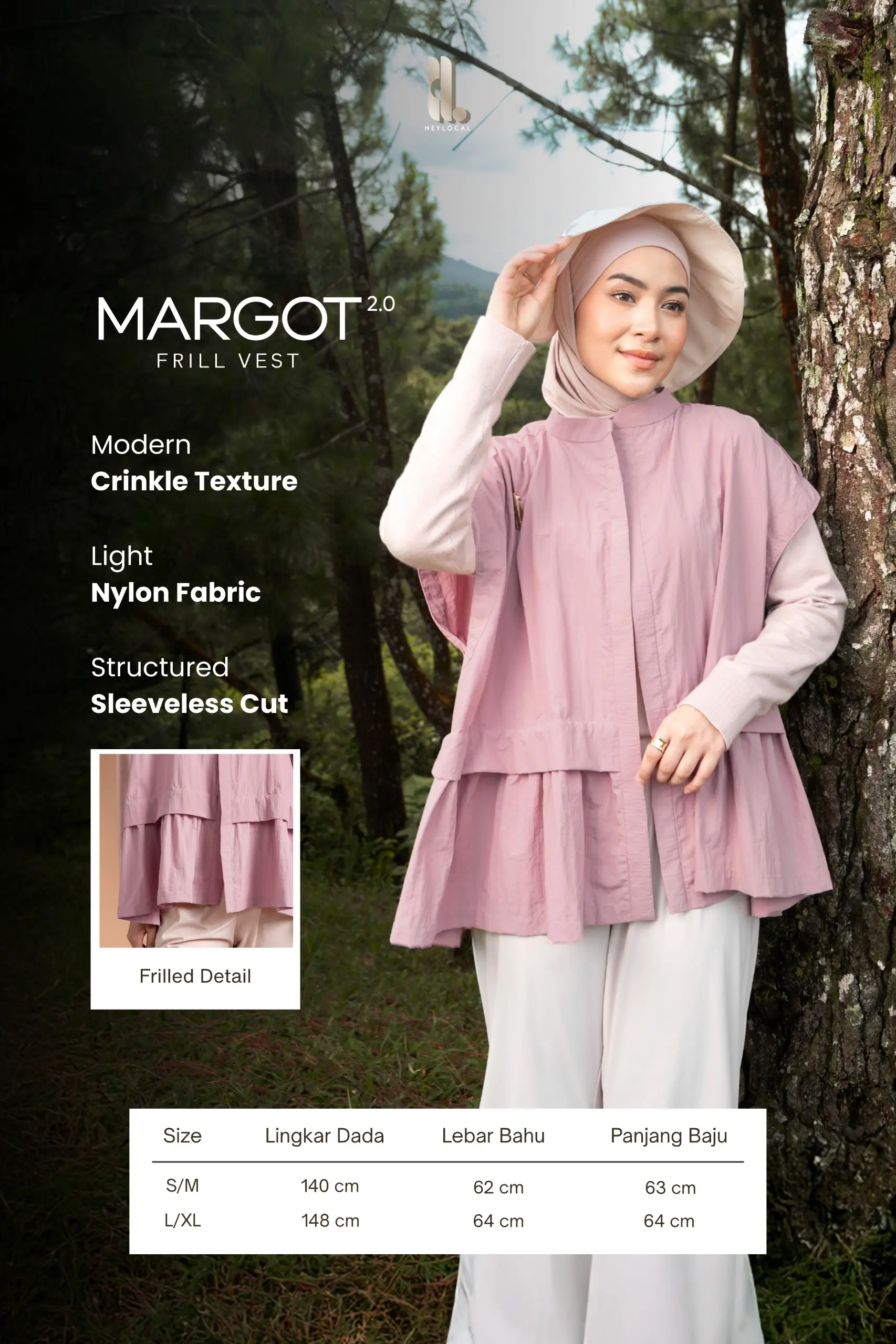 MARGOT 2.0 FRILL VEST CEMENT