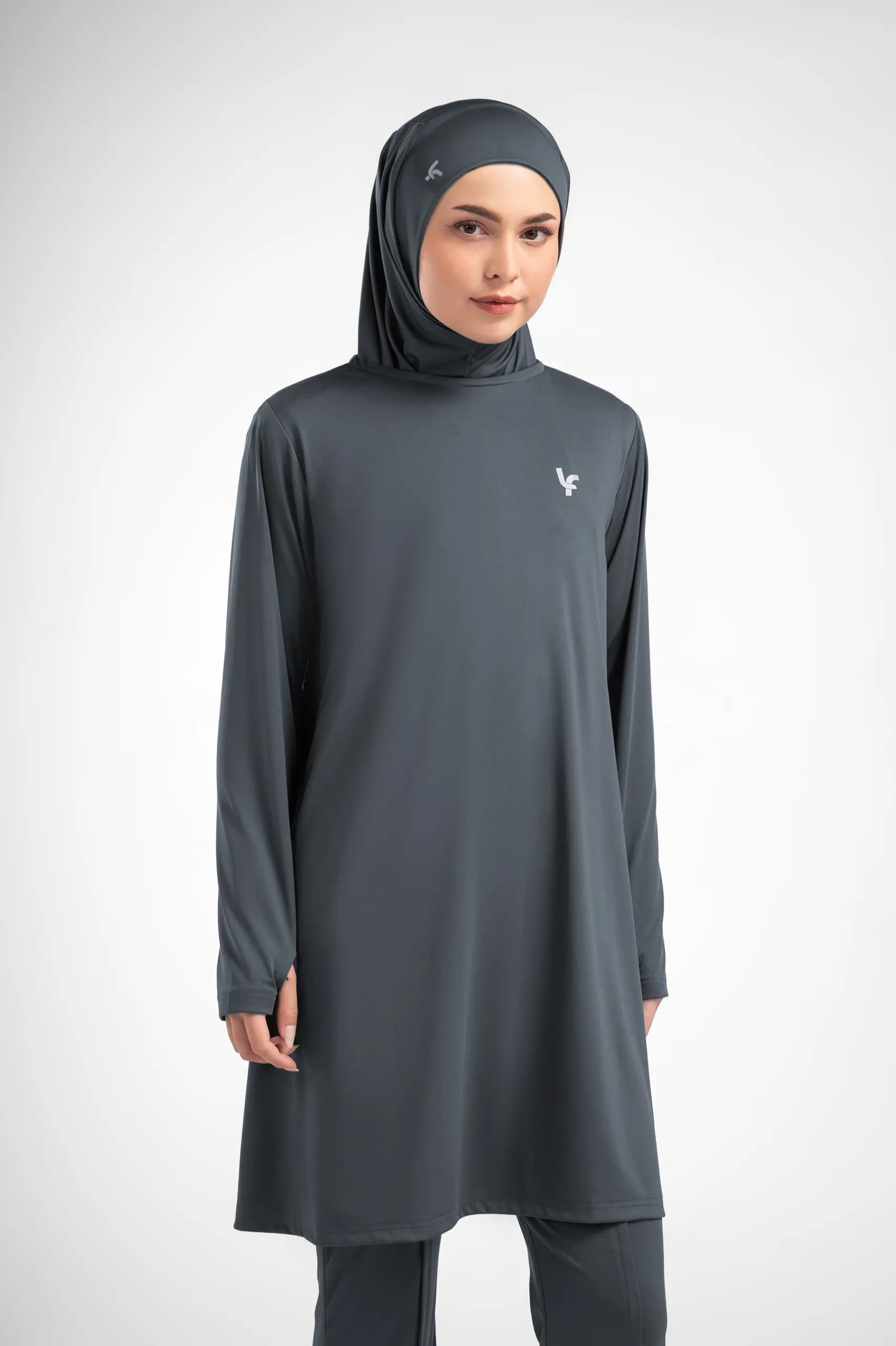 LADY FIT RUNERA FLARE TOP CHARCOAL