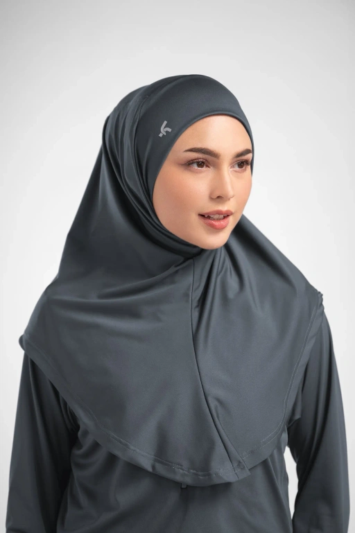 LADY FIT RUNERA HIJAB INSTANT CHARCOAL