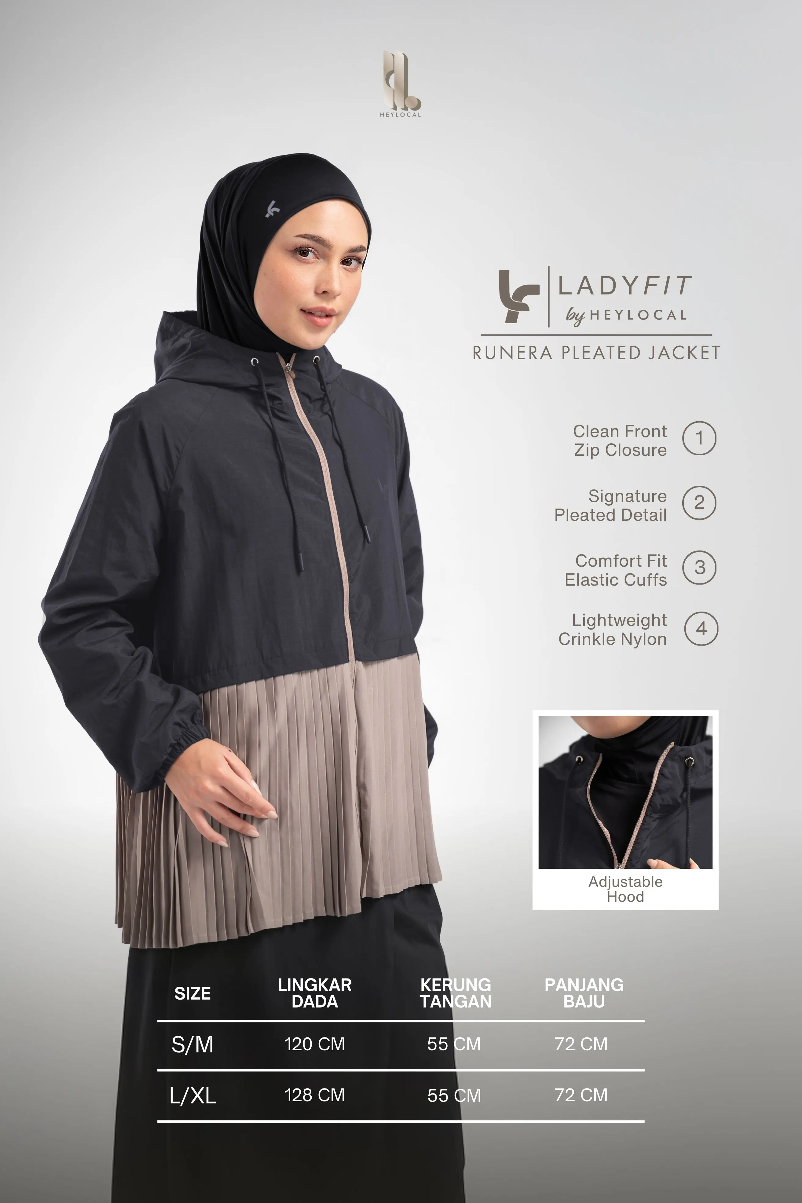 LADY FIT RUNERA PLEATED JACKET FIZZ