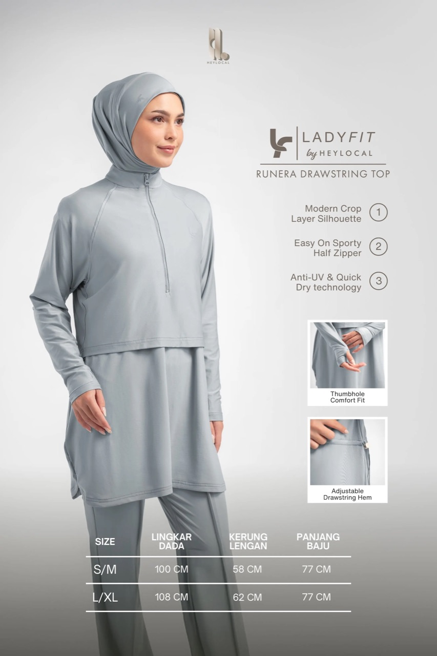 LADY FIT RUNERA DRAWSTRING TOP ONYX