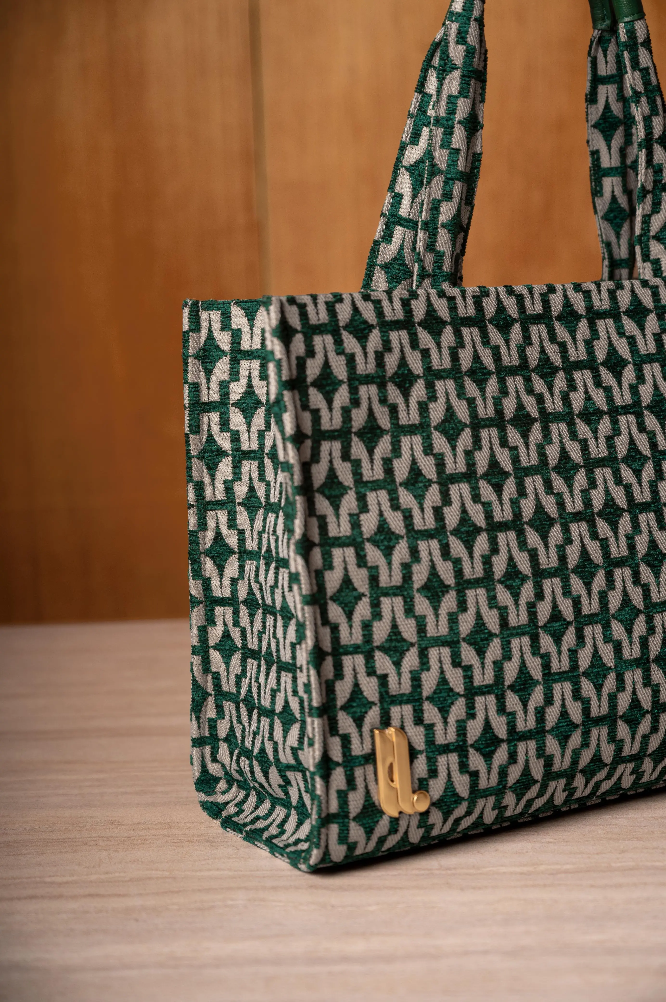 SIGNATURE H JACQUARD TOTEBAG FOREST GREEN