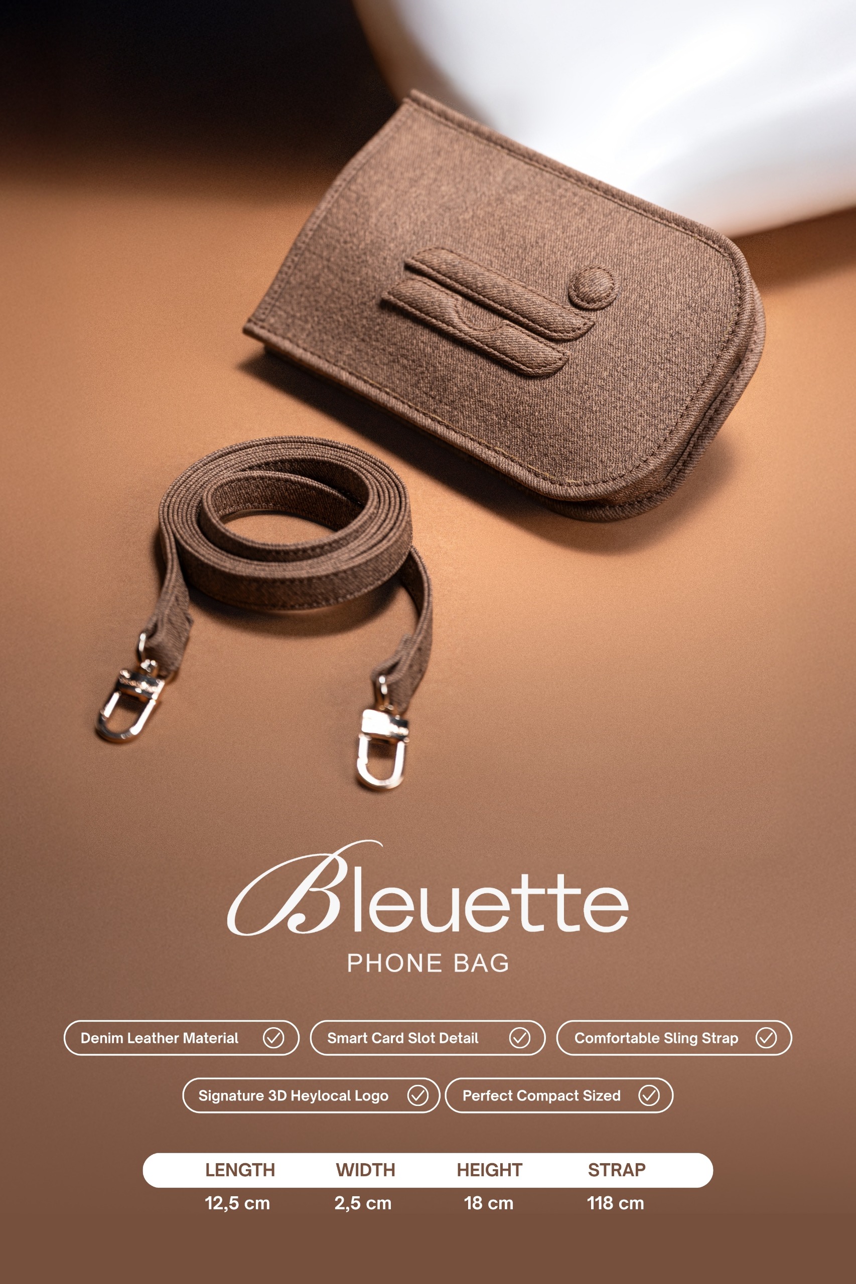 BLEUETTE PHONE BAG NERO