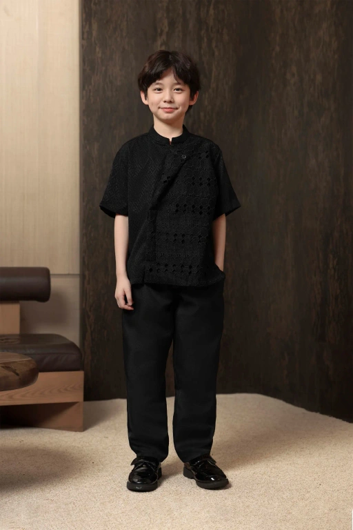 Image of Kemeja Beskap Manggala Anak Lengan Pendek Bayang