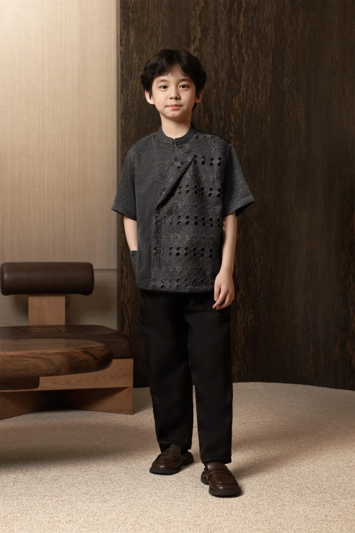 Image of Kemeja Beskap Manggala Anak Lengan Pendek Kabut