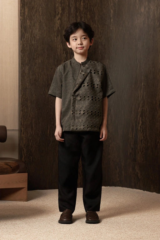 Image of Kemeja Beskap Manggala Anak Lengan Pendek Pala