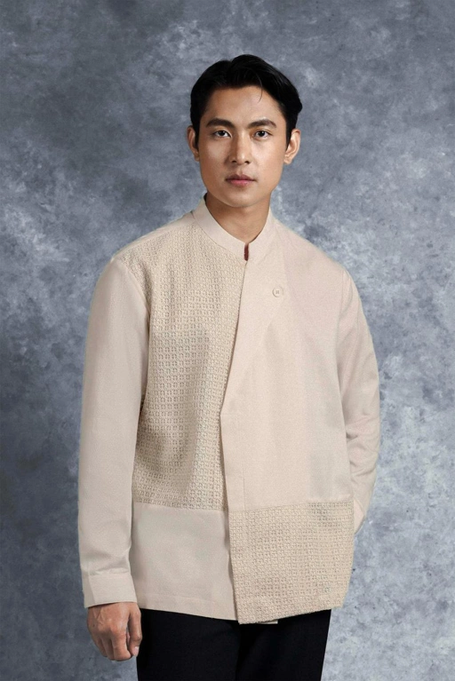 Image of Kemeja Elok Beskap Lengan Panjang Palem