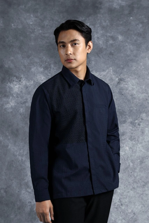 Image of Kemeja Elok Brokat Lengan Panjang Swarga