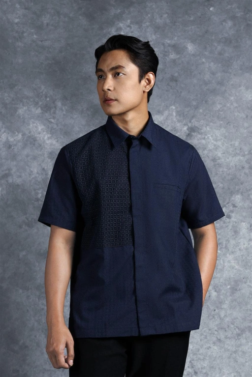 Image of Kemeja Elok Brokat Lengan Pendek Swarga