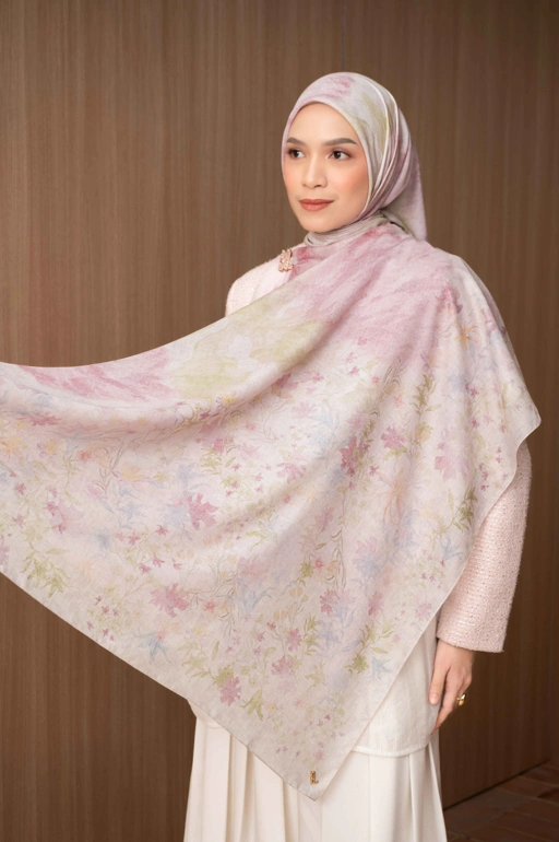 Image of FLEUR DE RÊVE SCARF ROSE PISTACHIO
