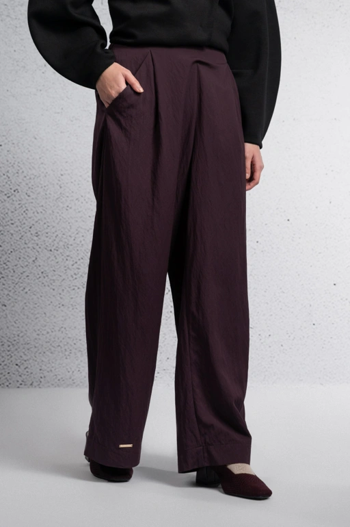 BACK TO EASE LOOSE PANTS PLUM