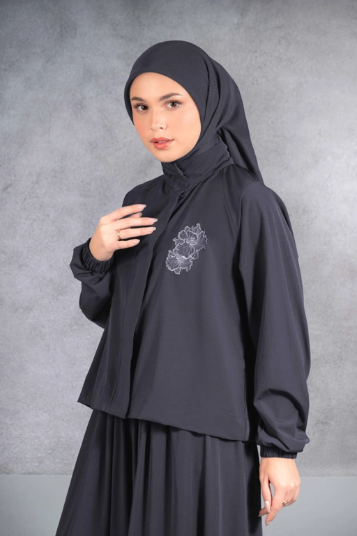 Image of EASYDAY CROPPED JACKET CHARCOAL