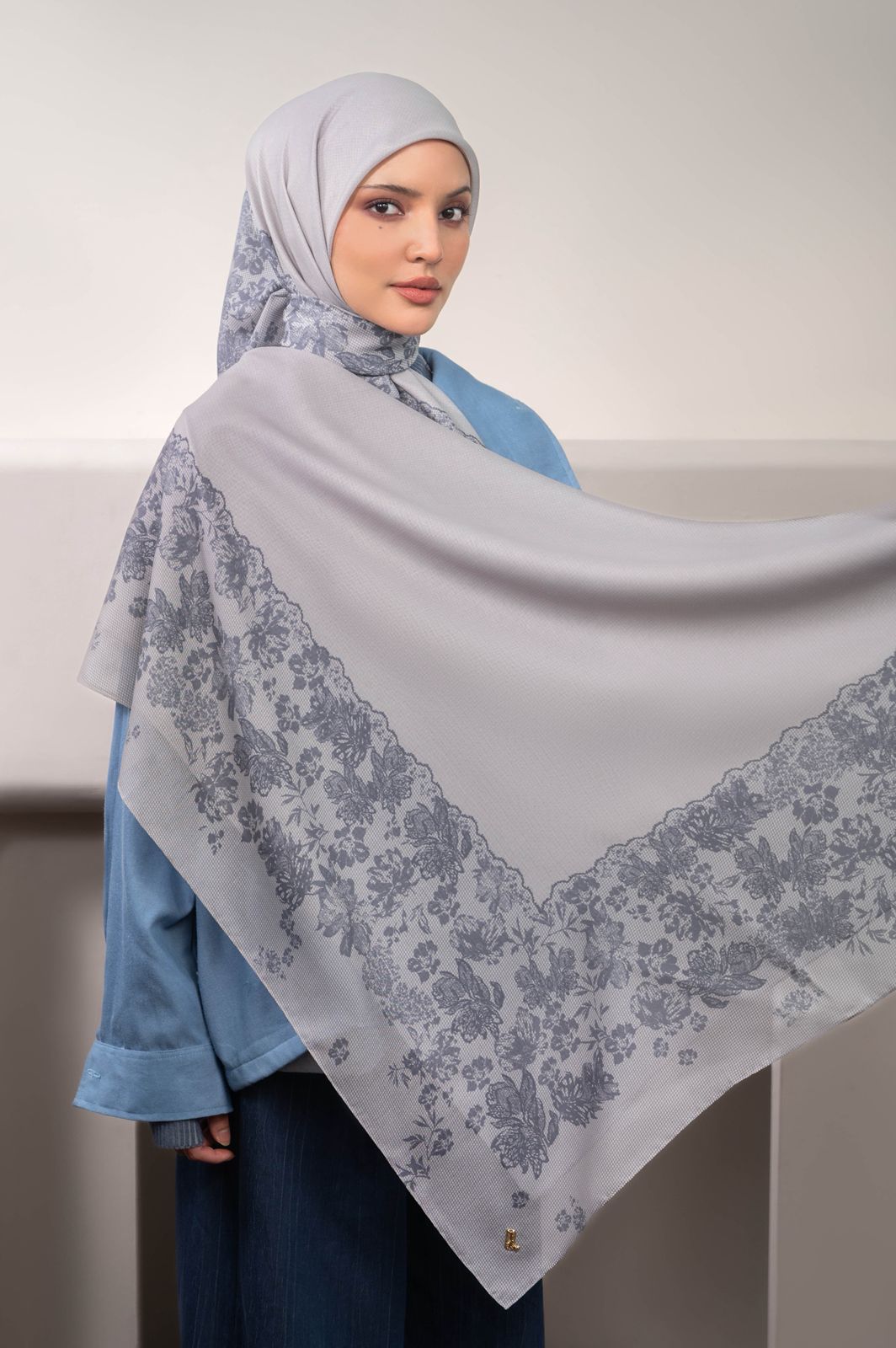 NOIRLACE SCARF SLATE