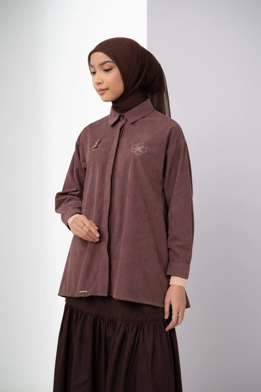 RAEHA FLARE SHIRT ROSEWOOD