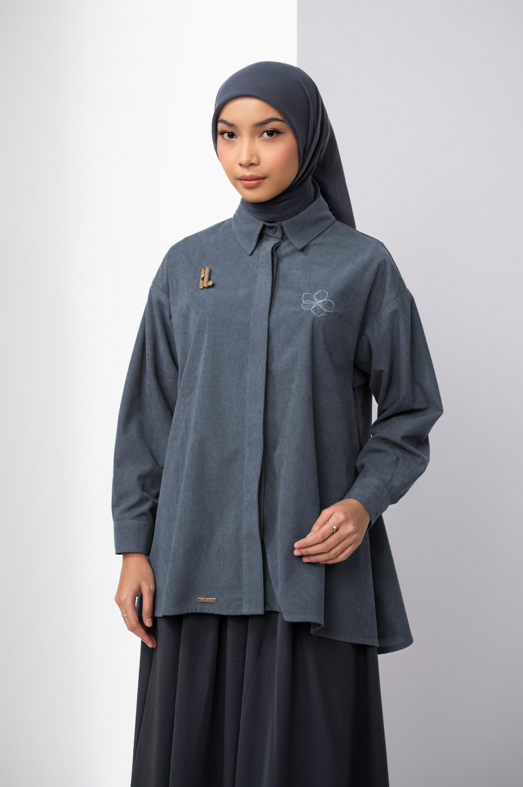 RAEHA FLARE SHIRT DENIM
