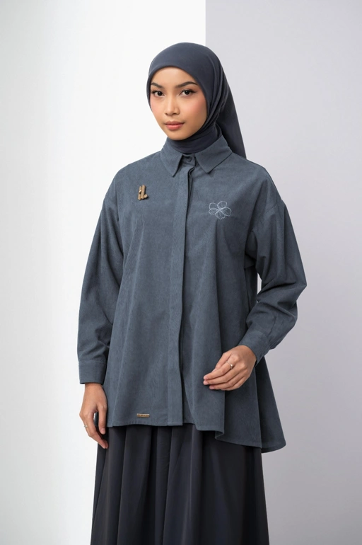 RAEHA FLARE SHIRT DENIM