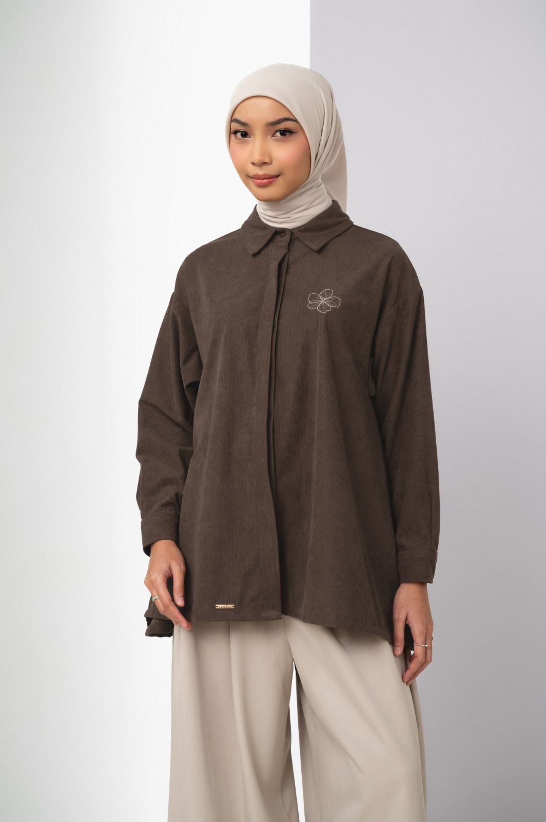 RAEHA FLARE SHIRT COCOA
