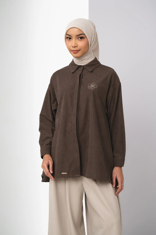 RAEHA FLARE SHIRT COCOA