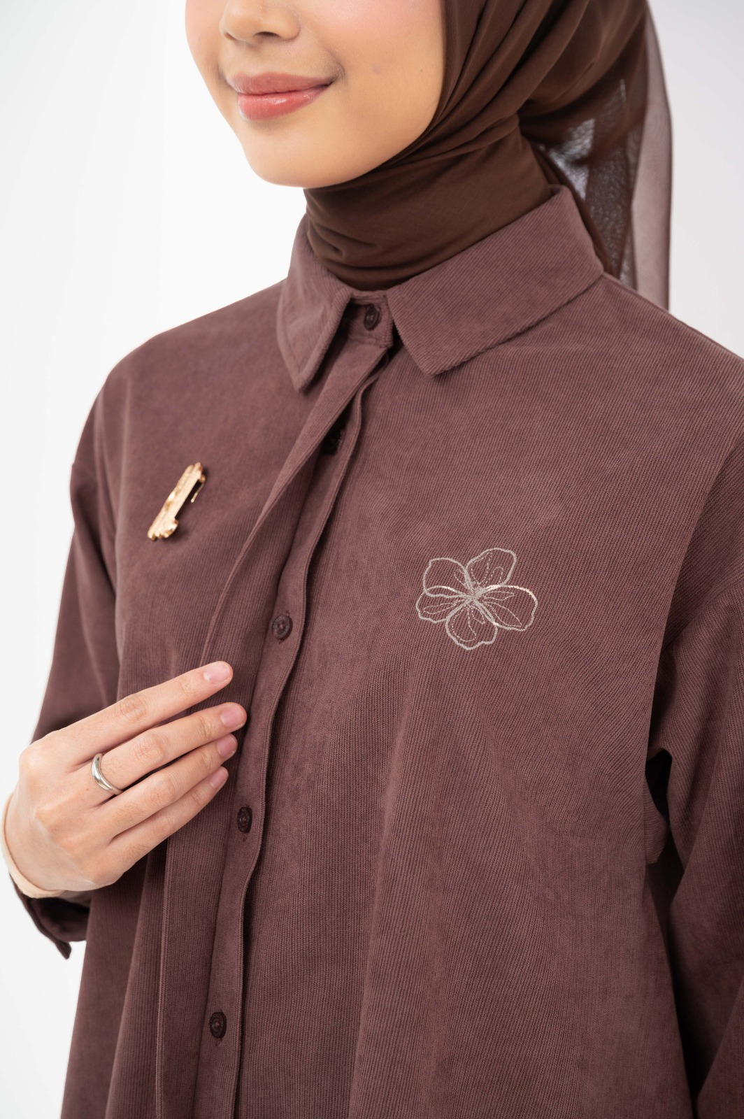 RAEHA FLARE SHIRT ROSEWOOD