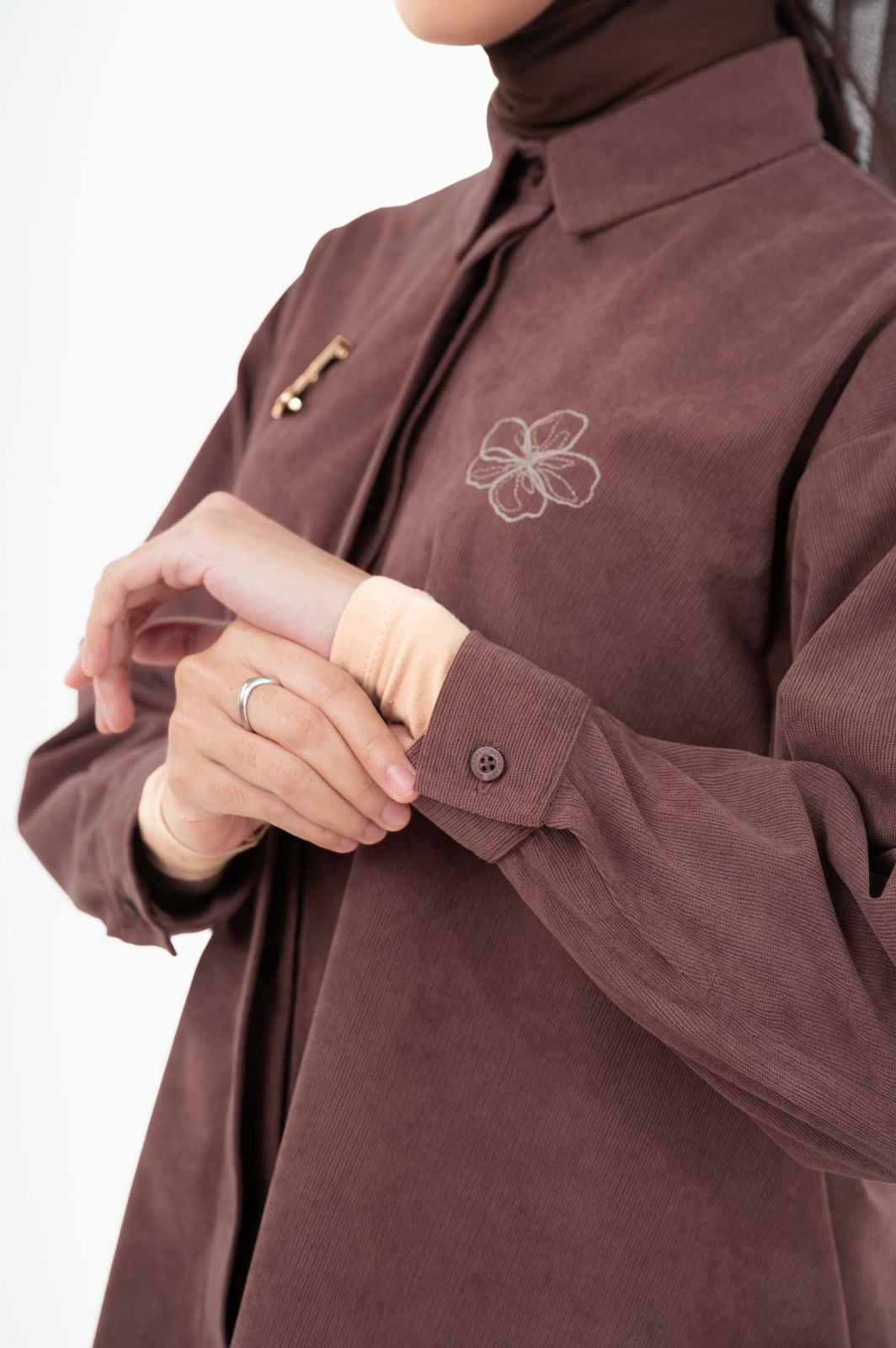 RAEHA FLARE SHIRT ROSEWOOD