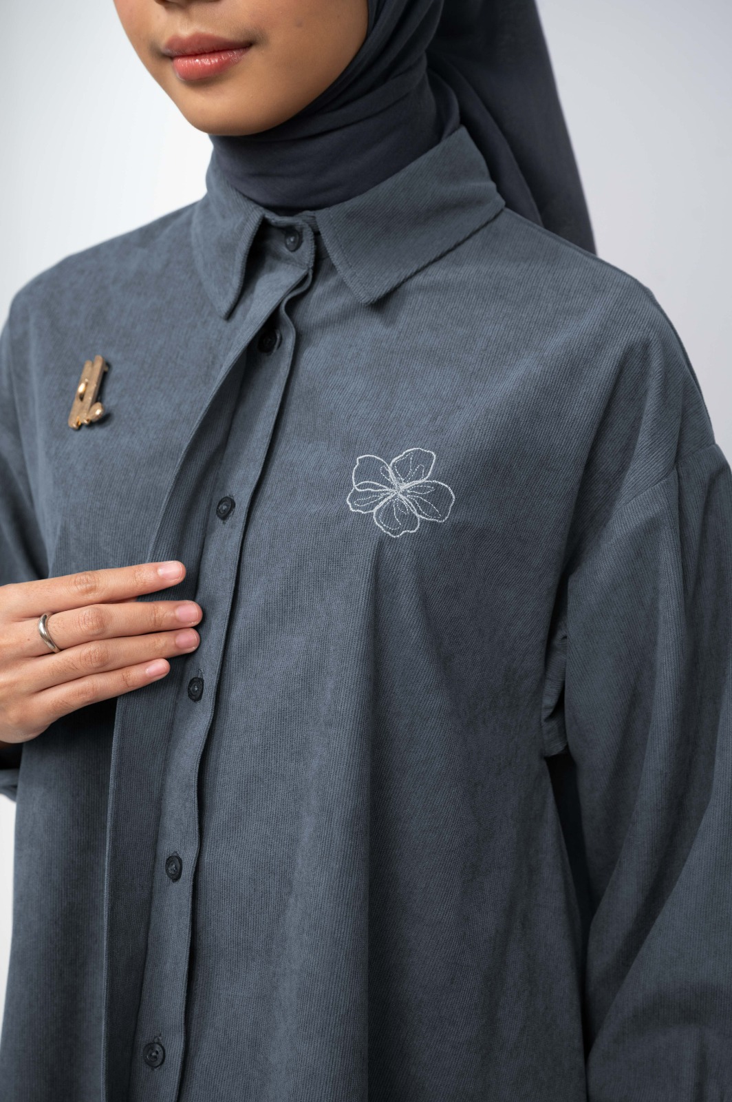 RAEHA FLARE SHIRT DENIM