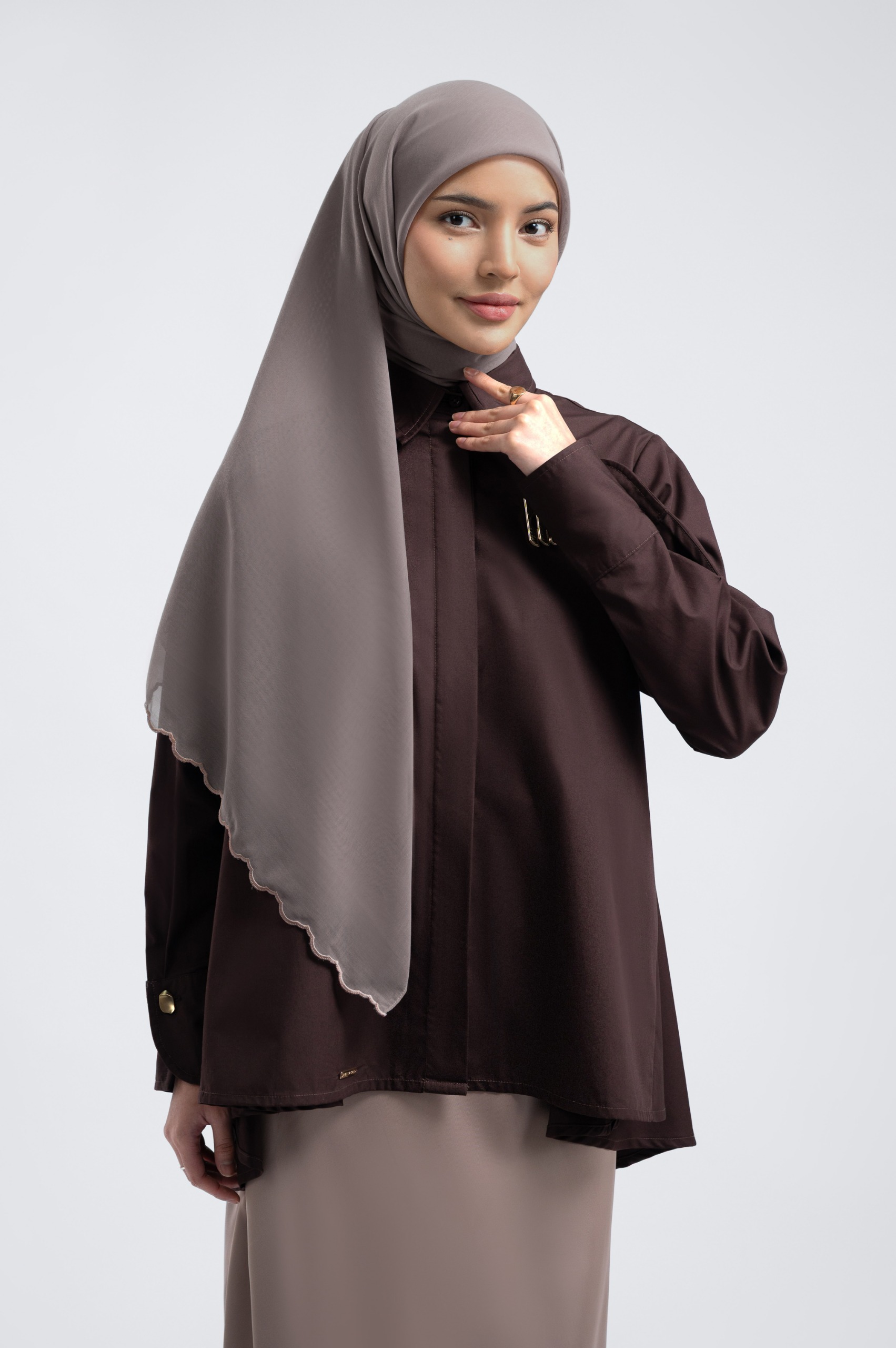 WAVY SCARF TAUPE