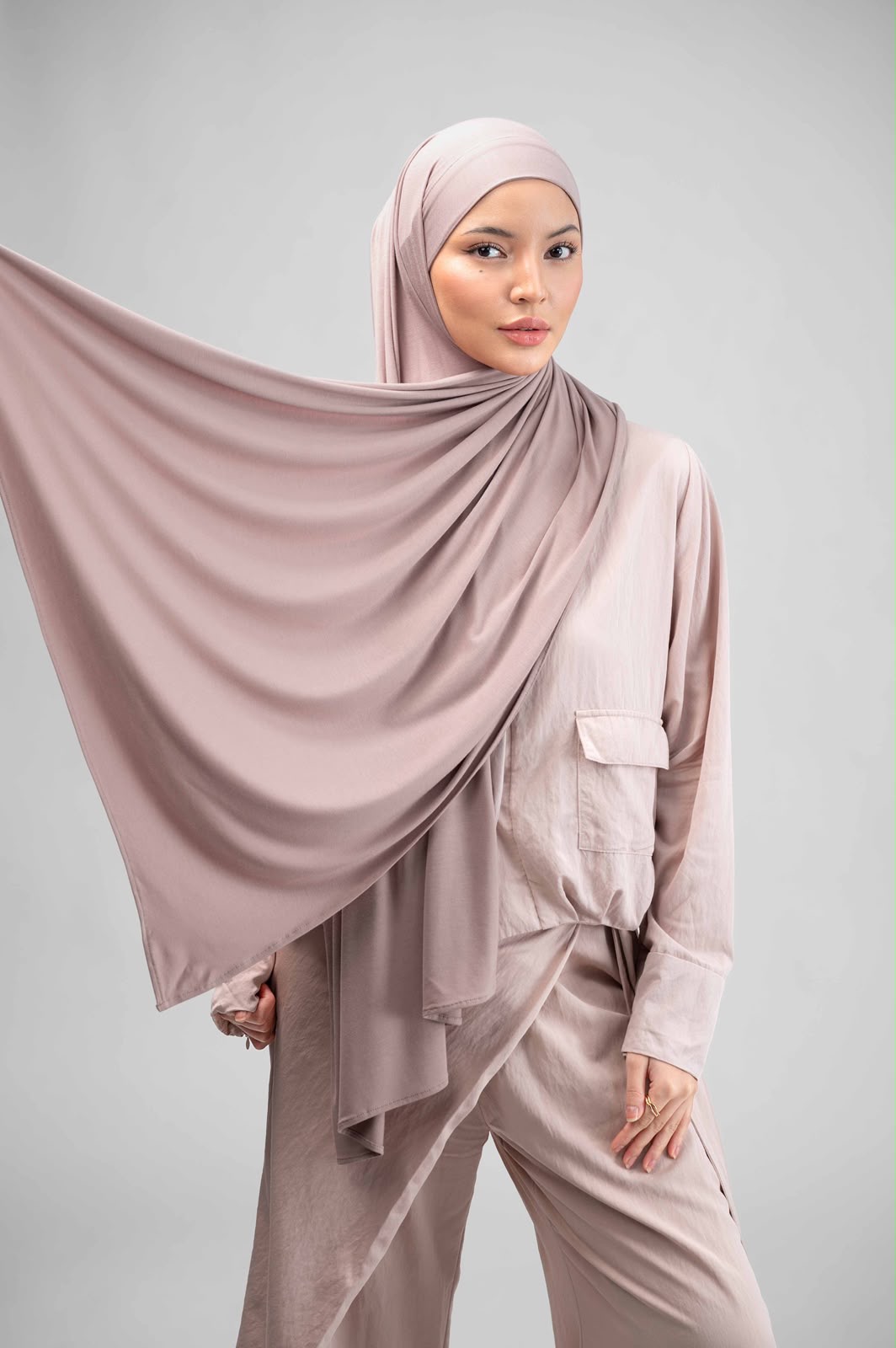 HALA LONG PASHMINA DUSTY ROSE