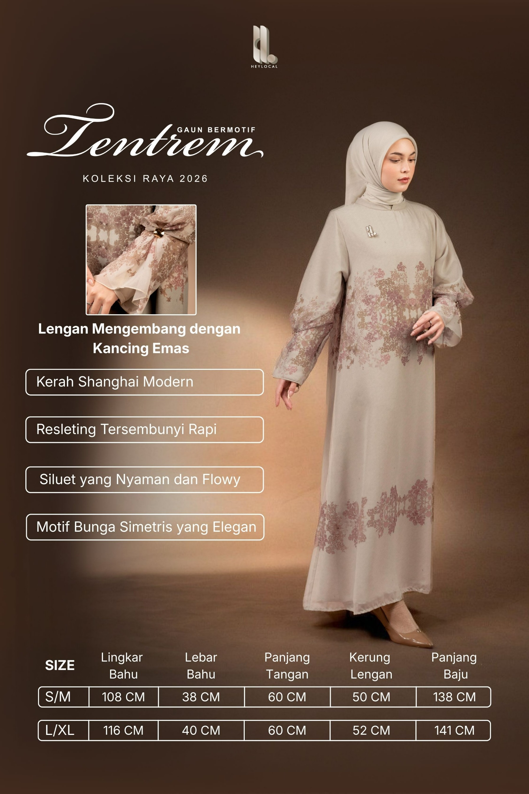 GAUN BERMOTIF TENTREM