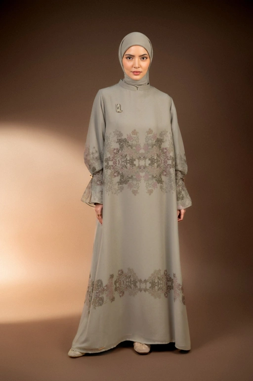 Image of GAUN BERMOTIF TENTREM