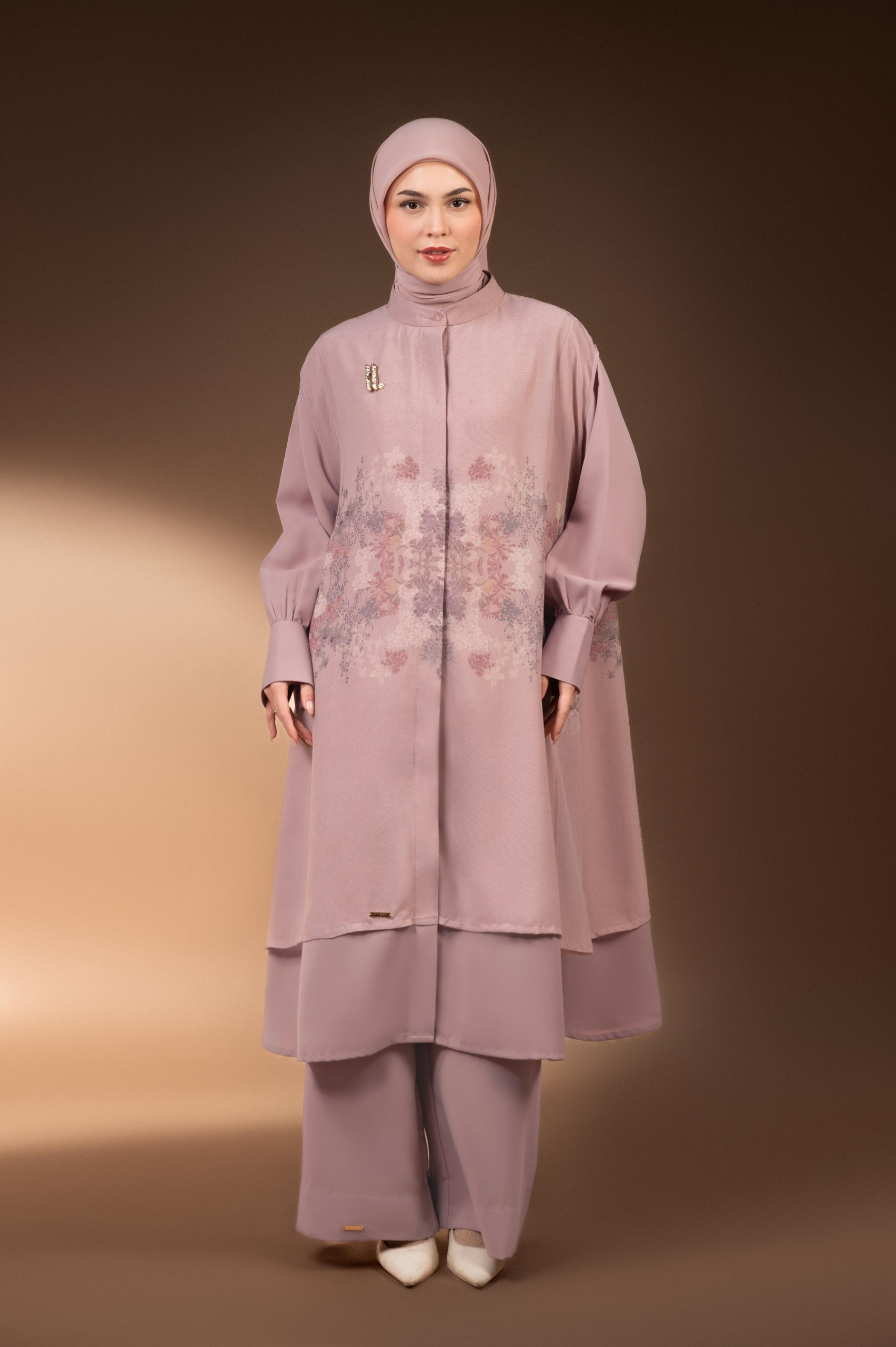 GAUN MIDI BERMOTIF TENTREM