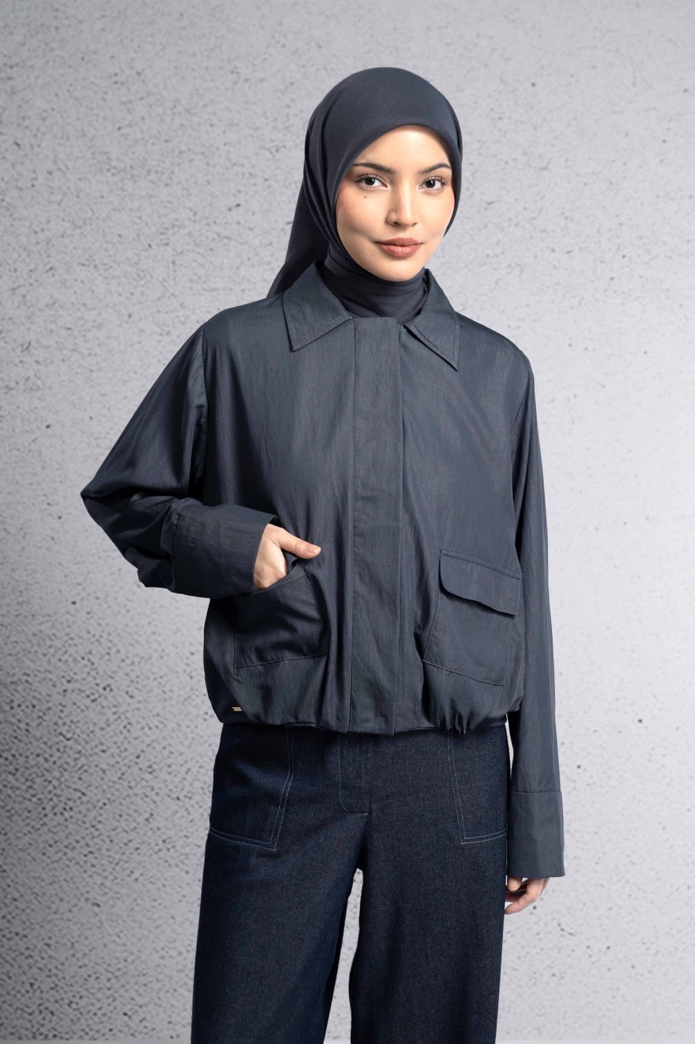 BACK TO EASE JACKET DENIM GRAY