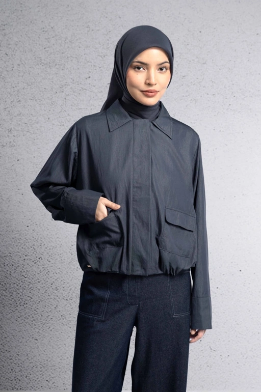 Image of BACK TO EASE JACKET DENIM GRAY
