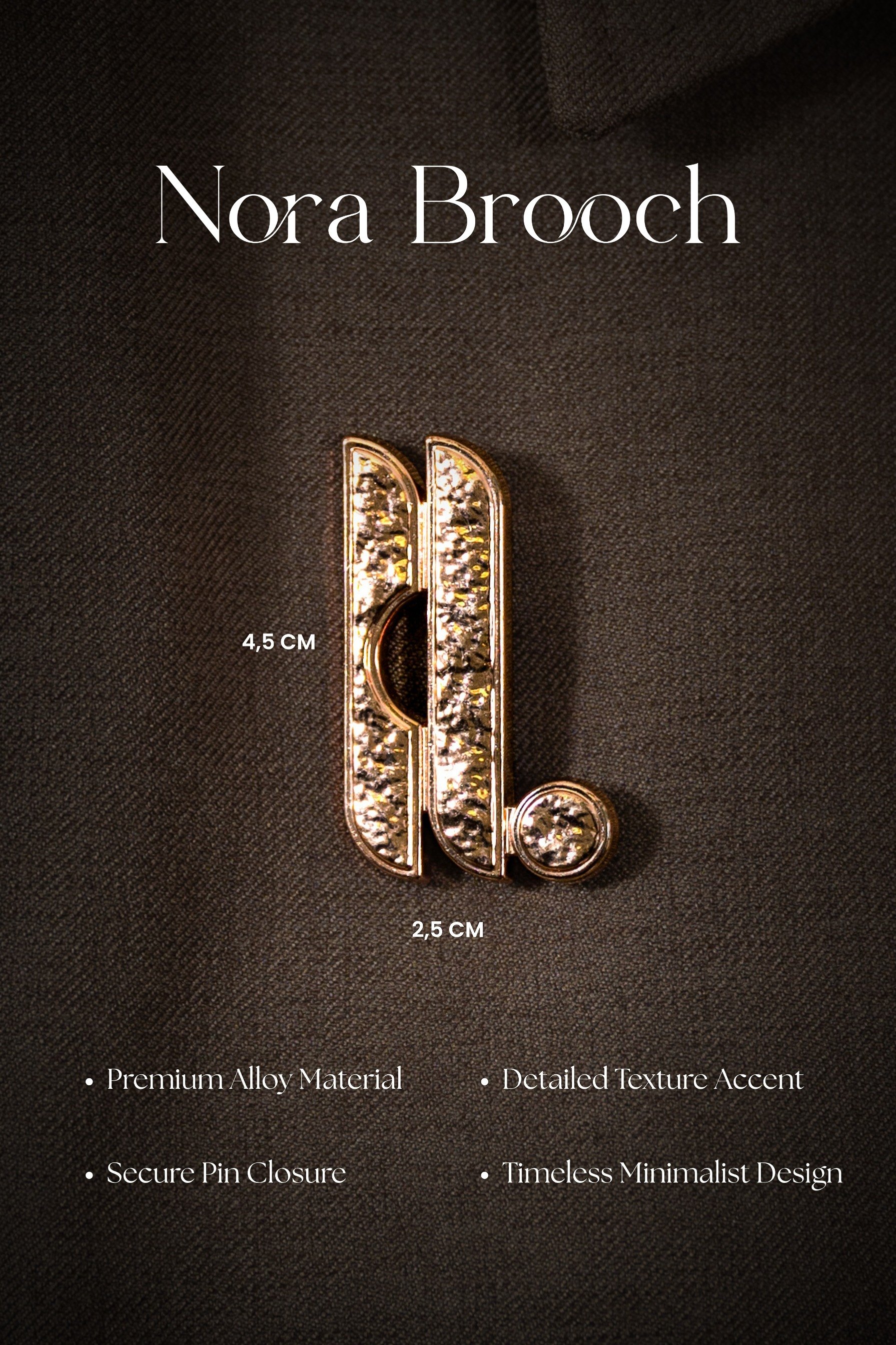 HEYLOCAL NORA BROOCH ROSEGOLD
