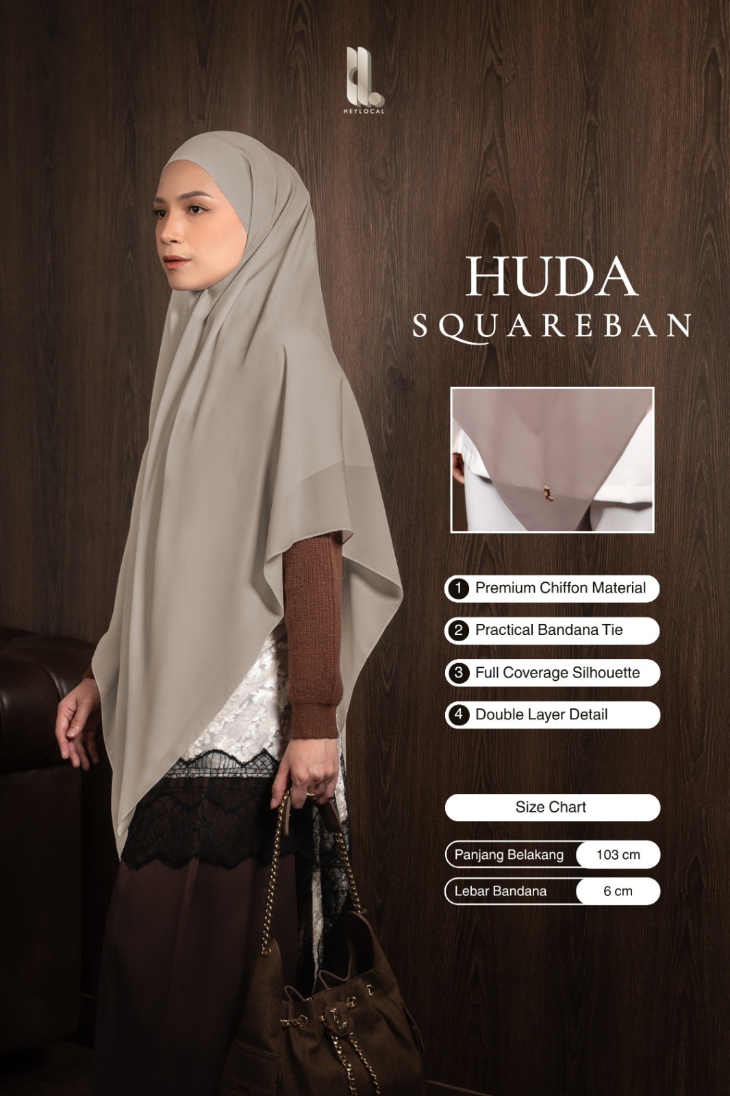 HUDA SQUAREBAN ROSY BROWN