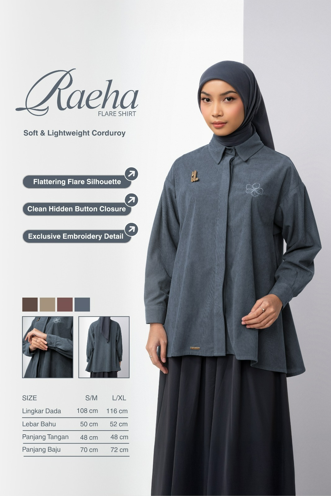 RAEHA FLARE SHIRT DENIM