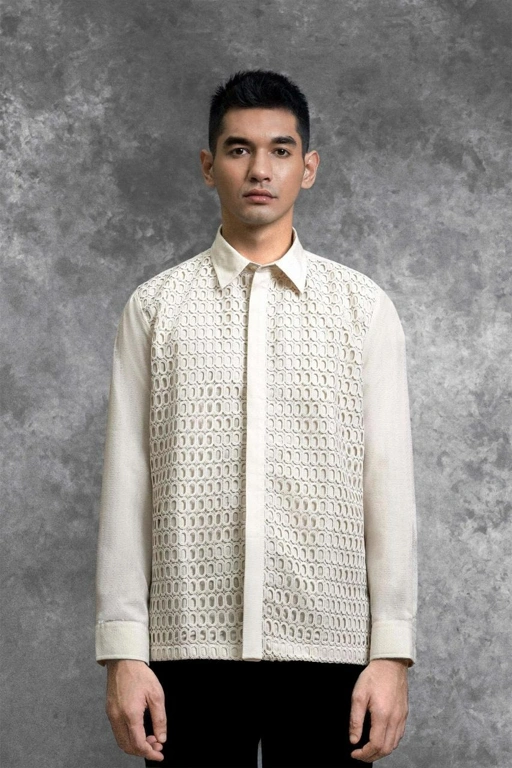 Image of Kemeja Brukat Renjana Lengan Panjang Binar